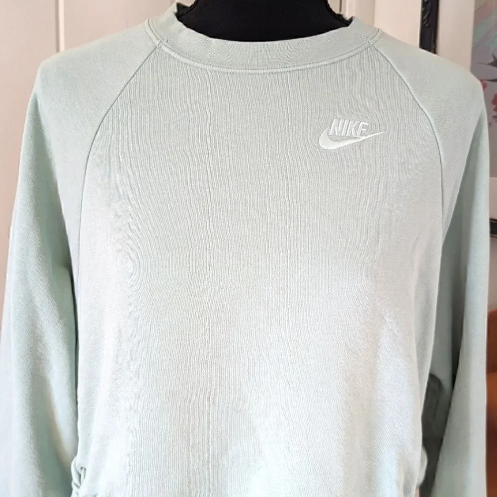 Nike Sportswear Pale Green Laceup Crewneck XS Rebel Punk Coastal Athleisure